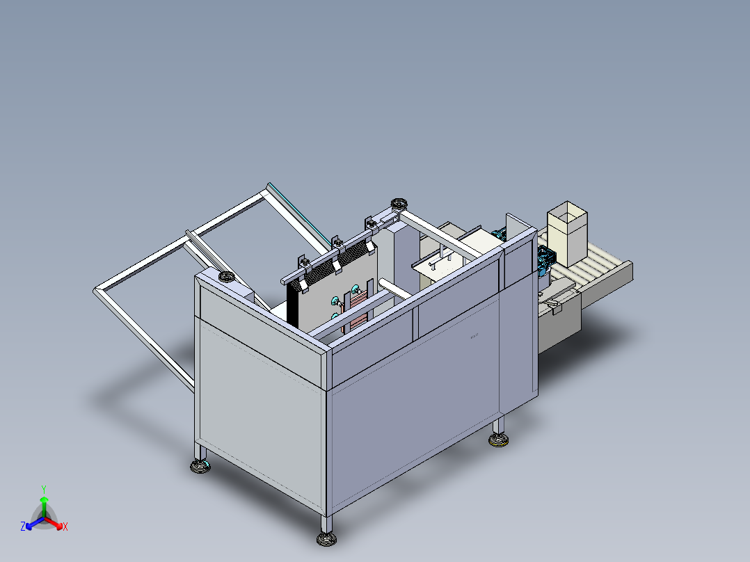 立式纸箱成型机sw18正等轴测图