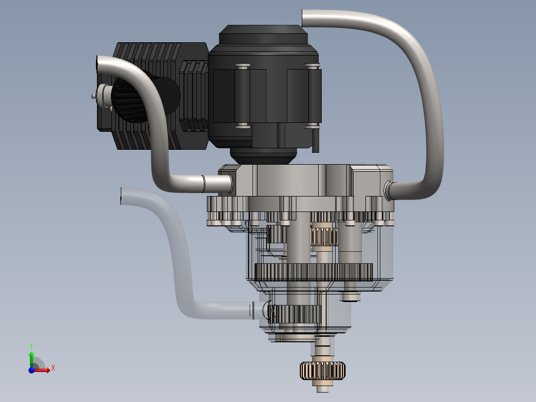 车辆变速箱前视图