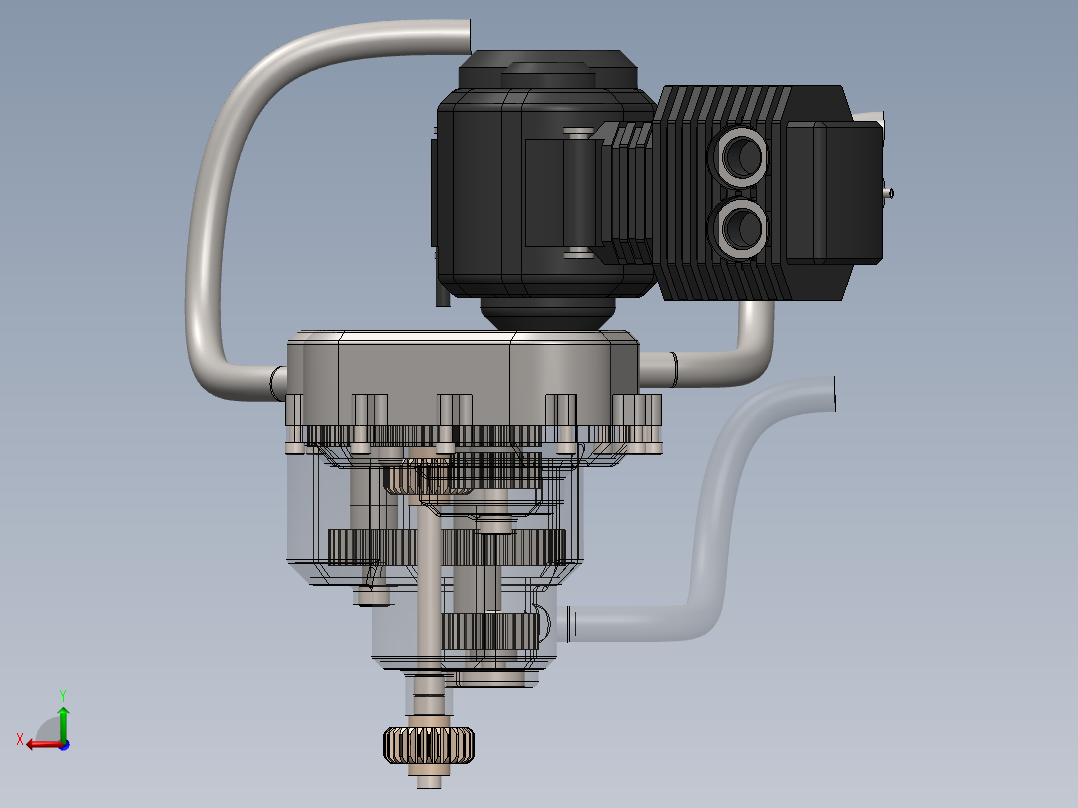 车辆变速箱后视图