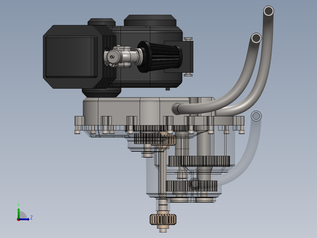 车辆变速箱左视图