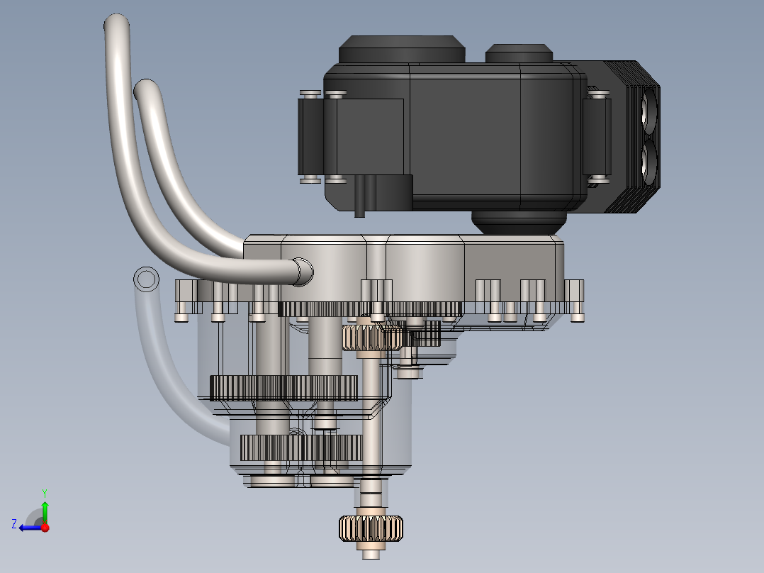 车辆变速箱右视图