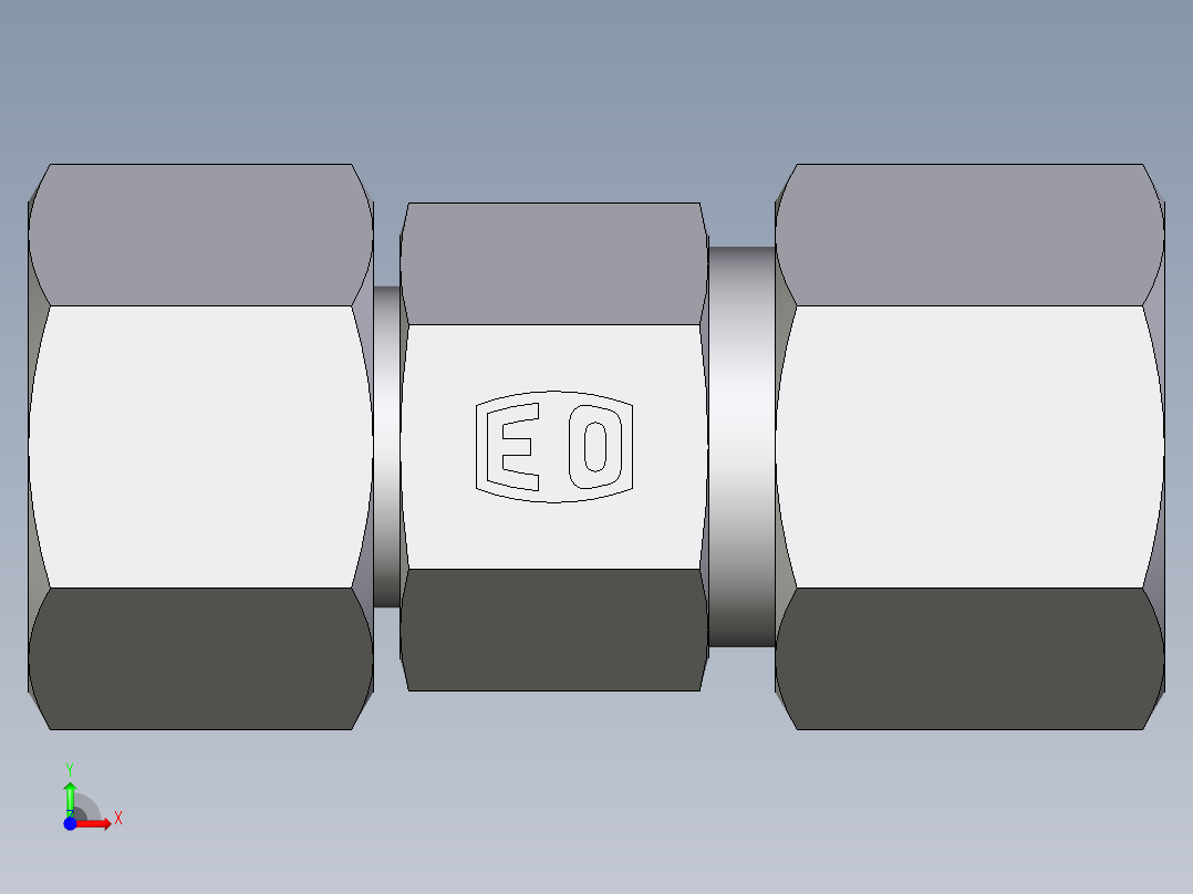 卡套式工业通用硬管接头EO_Distance_piece_adapter_DA10ZSCF前视图