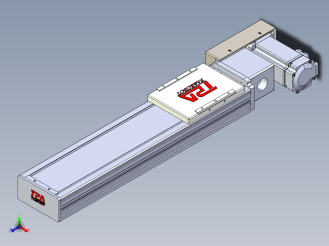 同步带全封闭直线模组TPA-HCB-110D-90-L300-MR-Y-P40-N3正等轴测图