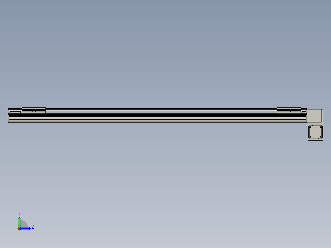 直线模组LHB17-L40-S1600-RD设计图纸左视图