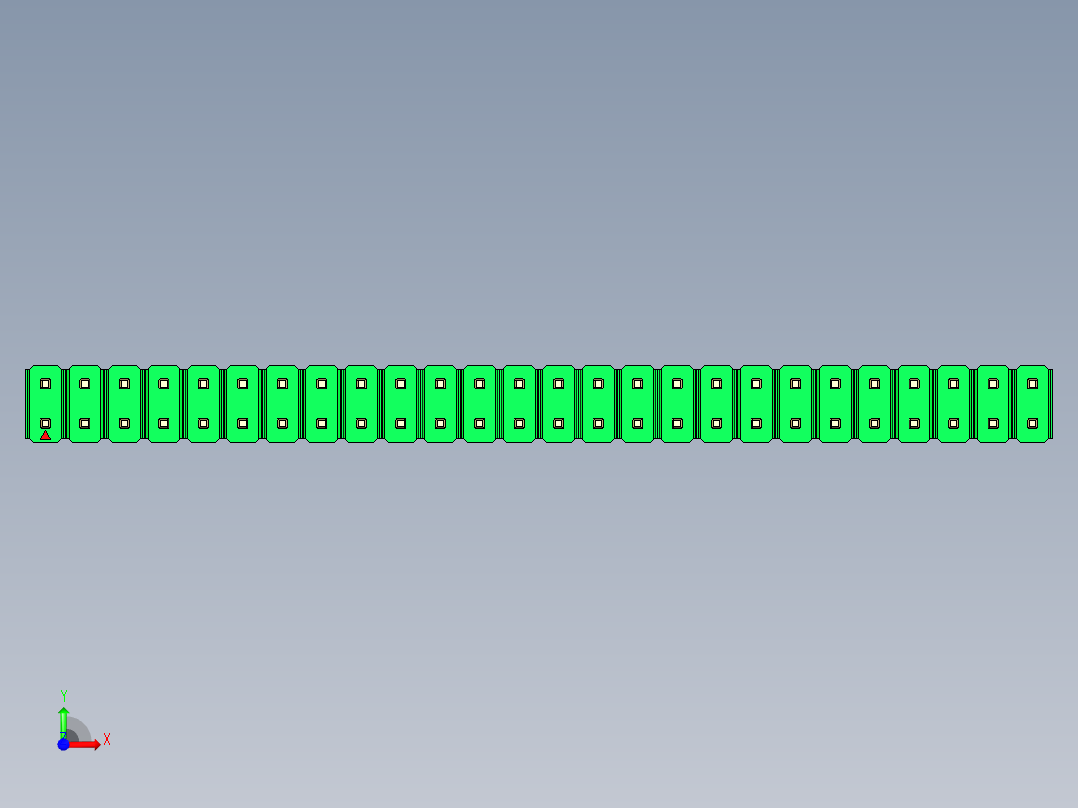 彩色公头100mil（2.54mm）系列-DS1021_green_2x26p_100mil_Type1_rev1.0前视图