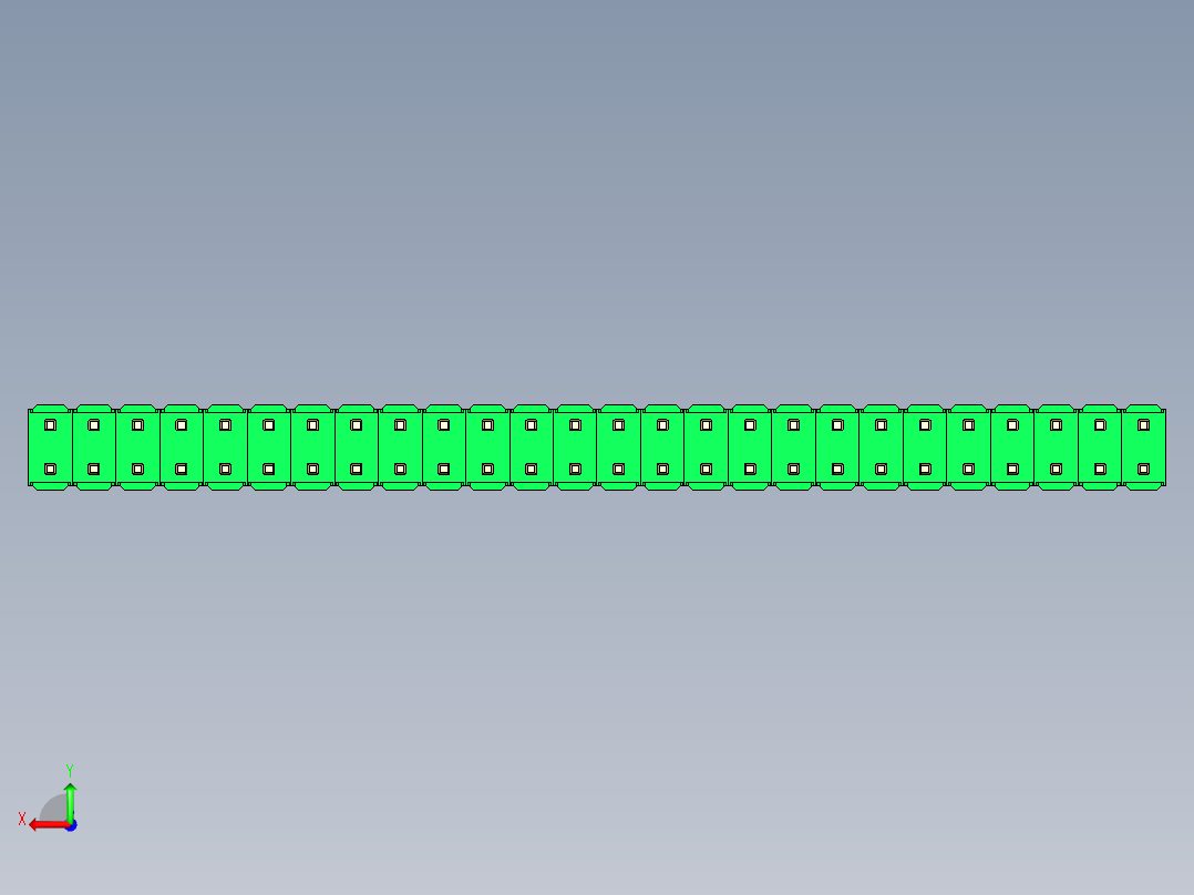 彩色公头100mil（2.54mm）系列-DS1021_green_2x26p_100mil_Type1_rev1.0后视图