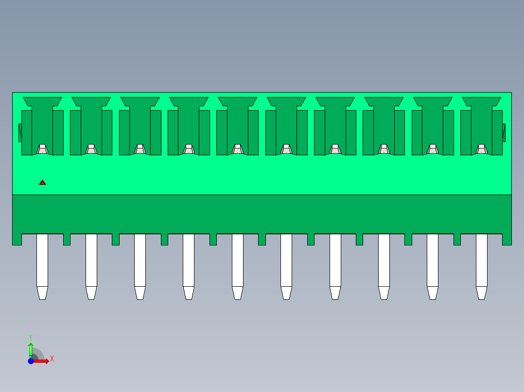 DEGSON 15EDG 系列 3.5mm 插拔式接线端子 FullPack-15EDGLC-3.5-10P-14-00AH前视图
