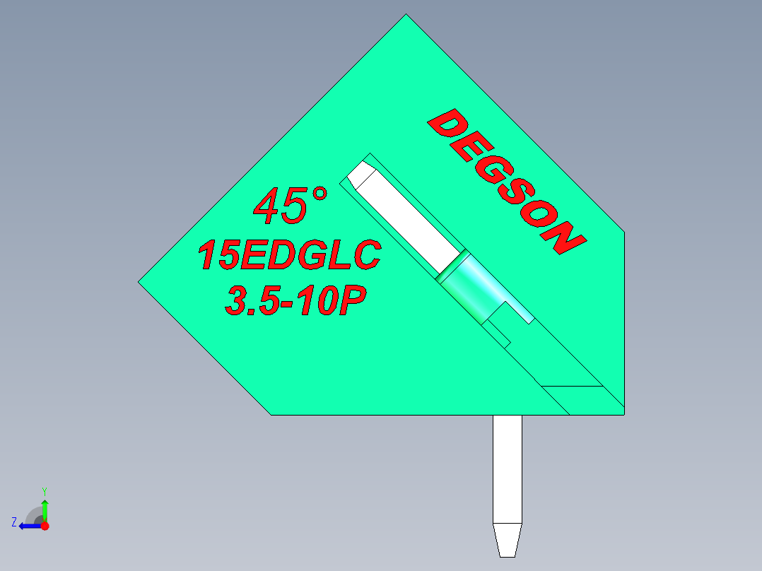 DEGSON 15EDG 系列 3.5mm 插拔式接线端子 FullPack-15EDGLC-3.5-10P-14-00AH右视图