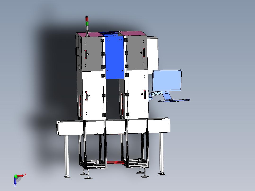 酒盒喷码检测机主视图