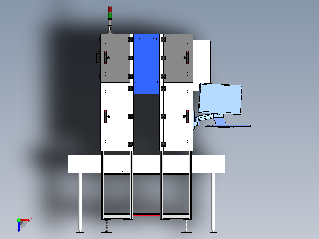 酒盒喷码检测机俯视图