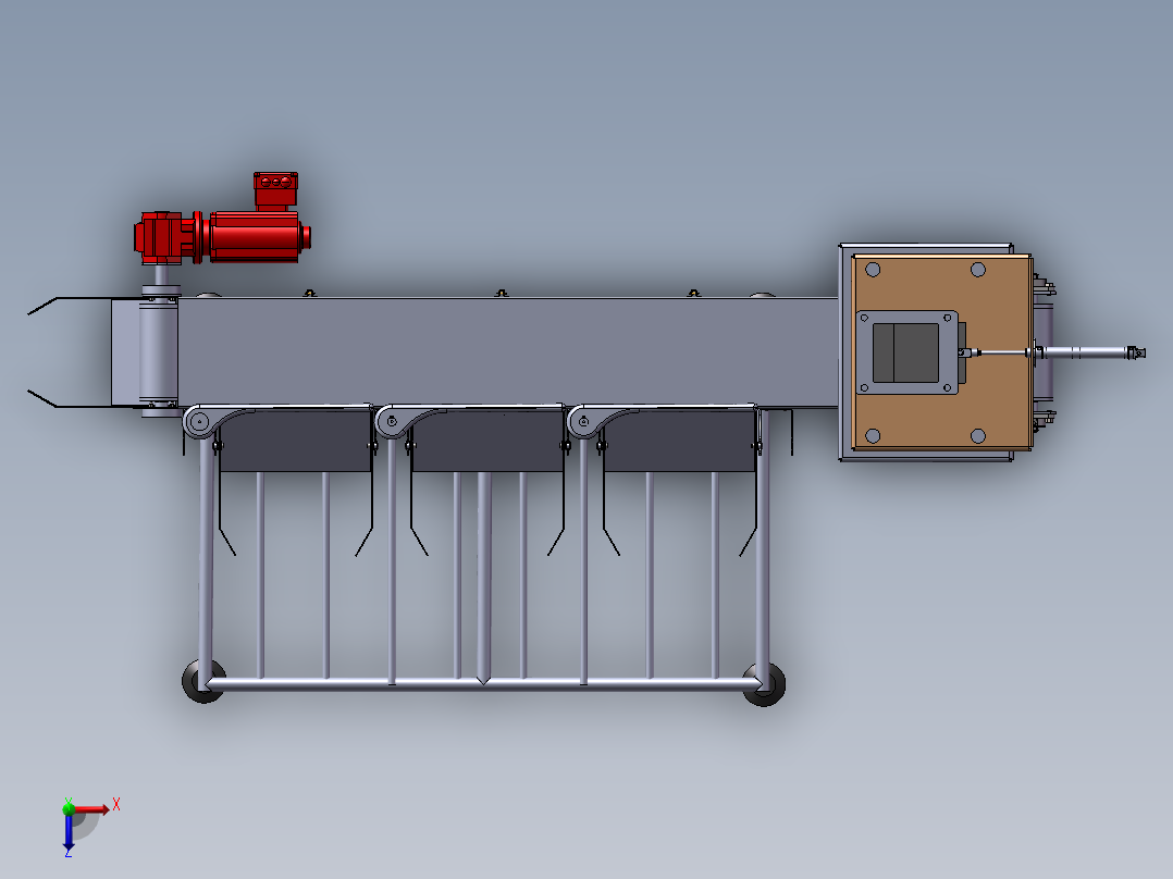 排序输送机俯视图