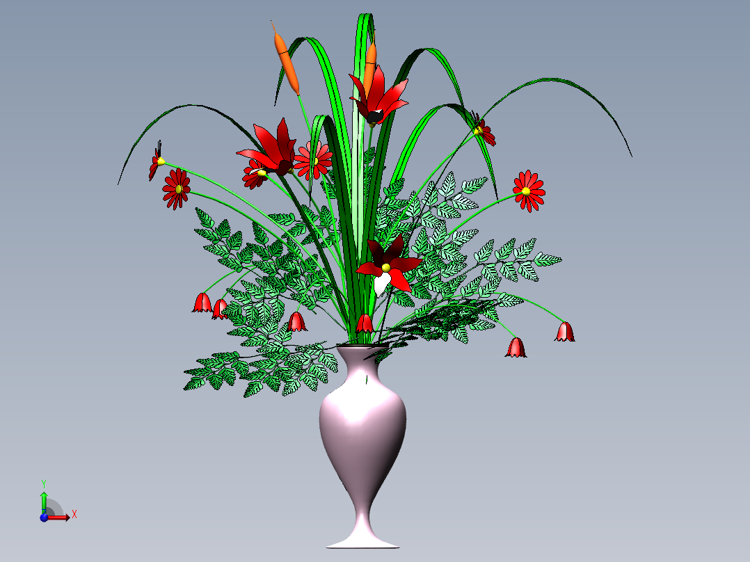 完美插花艺术品前视图