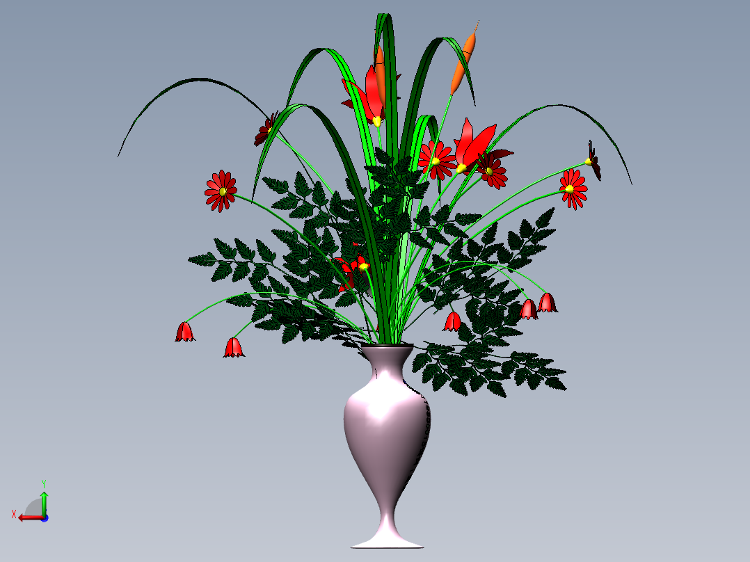 完美插花艺术品后视图