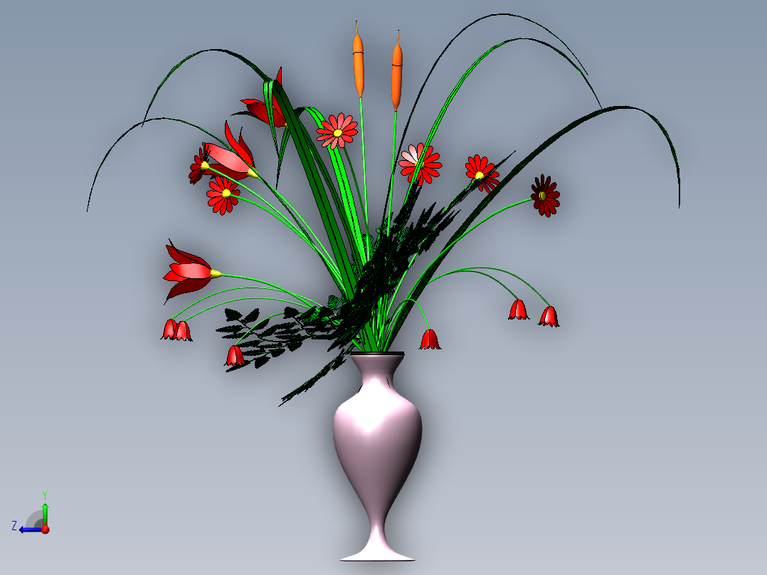 完美插花艺术品右视图