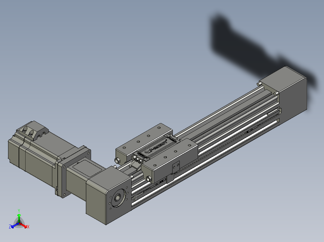 威洛博直线电机模组EB4-L80-S150-R-57-MS3正等轴测图