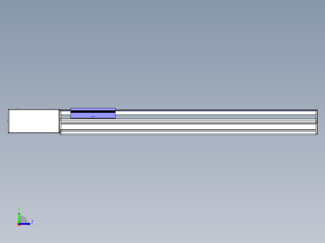 同步带滑台-半封闭B17H-L50-S650-L-P75-D3左视图