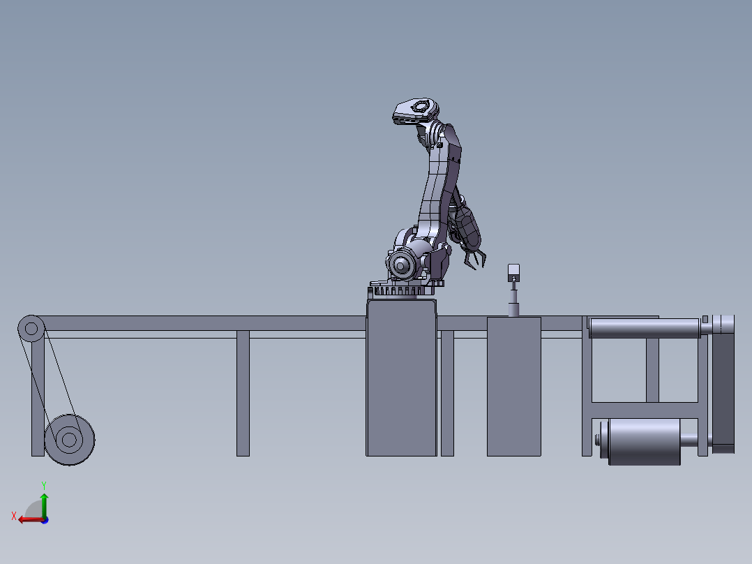 智能分拣线后视图