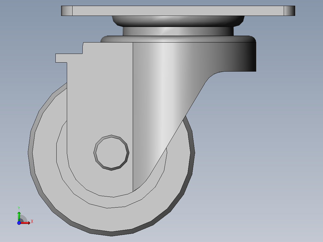 低重心中载型(180kg)单轮万向型脚轮[CAJ75-P]前视图
