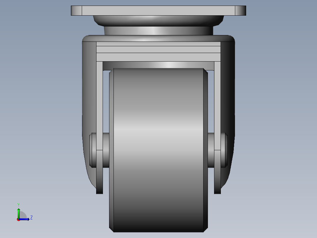 低重心中载型(180kg)单轮万向型脚轮[CAJ75-P]左视图
