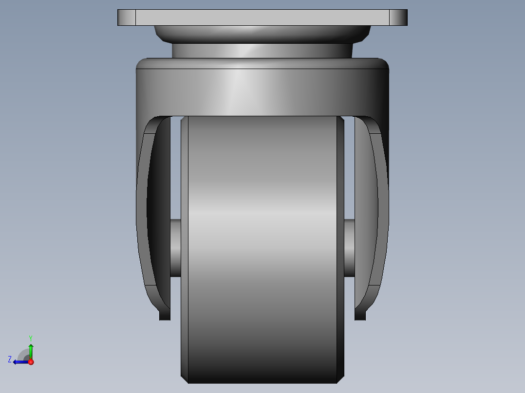 低重心中载型(180kg)单轮万向型脚轮[CAJ75-P]右视图