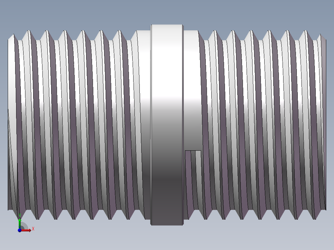 对丝-圆边等径 DN15前视图