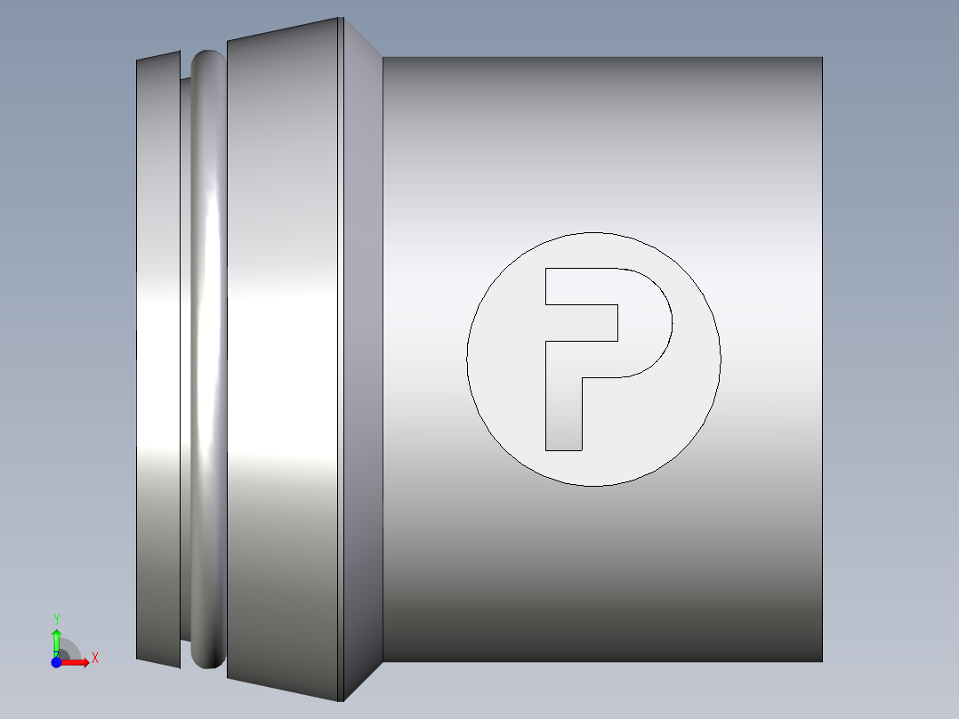 卡套式工业通用硬管接头EO_Weld_nipple__orbital__SKA42X3ORB71前视图