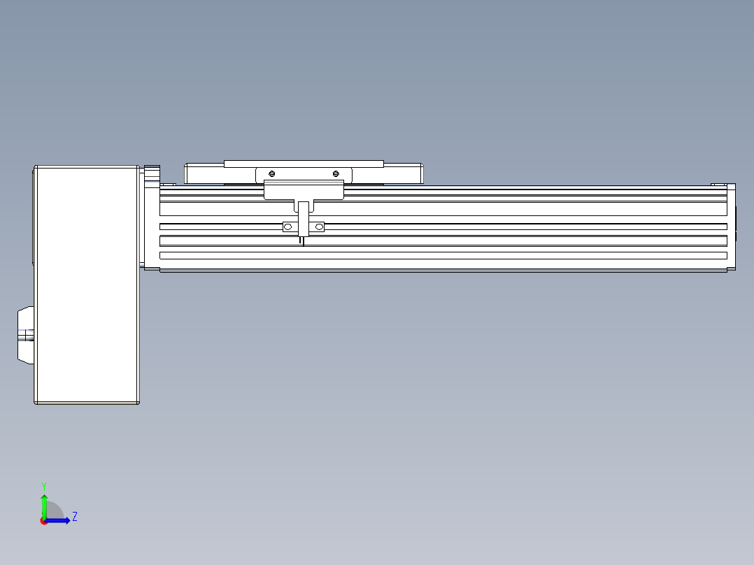 同步带全封闭直线模组TPA-HCB-110D-90-L150-RP-Y-P40-N3左视图