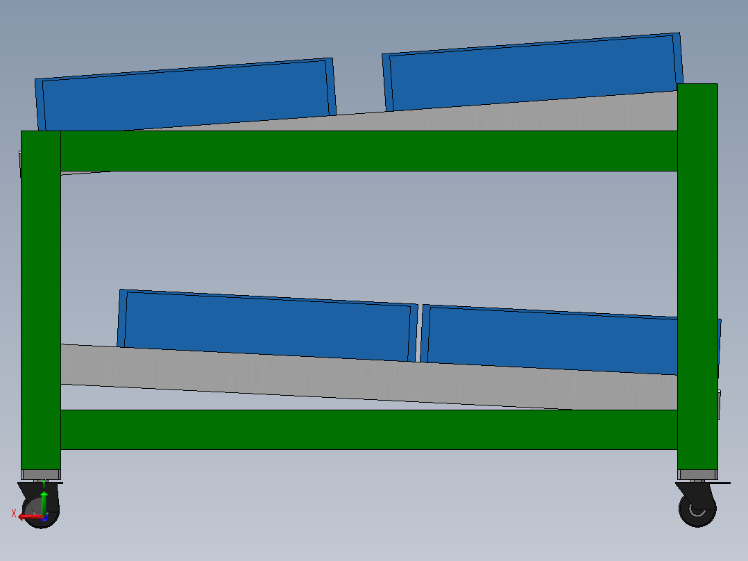 斜坡式推拉车后视图