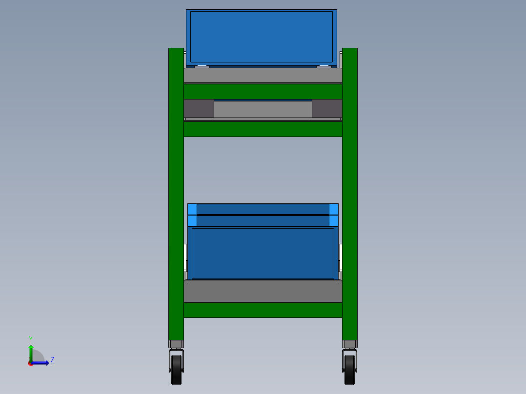 斜坡式推拉车左视图