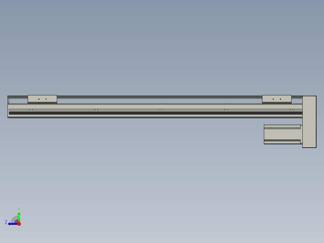 直线模组LHAT10-CA-S700-D-C3设计图纸右视图