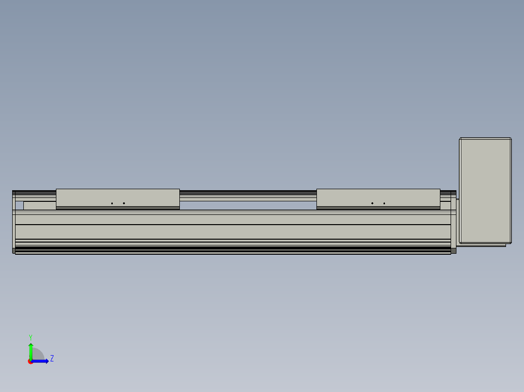 直线模组LHB21-L40-S450-LU设计图纸左视图