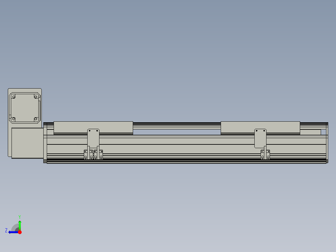 直线模组LHB21-L40-S450-LU设计图纸右视图