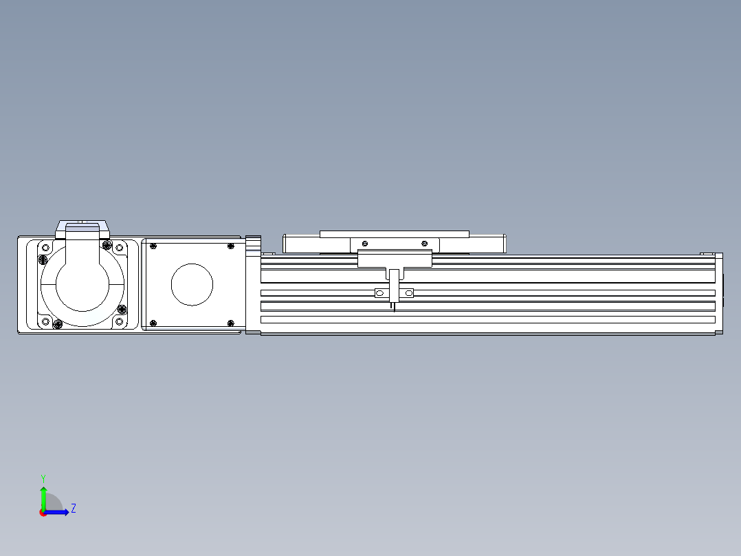 同步带全封闭直线模组TPA-HCB-110D-90-L100-ML-Y-P40-N3左视图