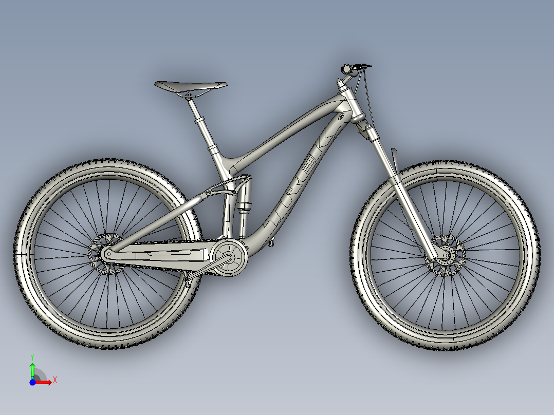 44---山地自行车设计图sw2013三维图纸模型设计图纸前视图