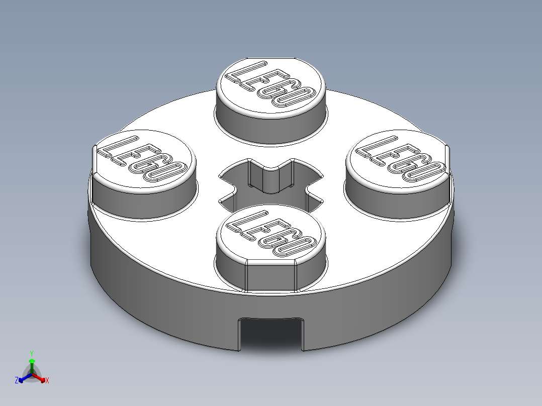 乐高零件 4032 板 2 x 2 圆形-403201 White Plate 2 x 2 Round主视图