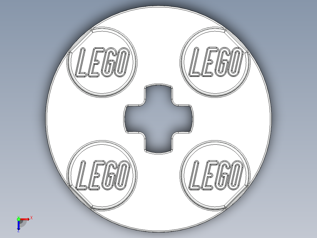 乐高零件 4032 板 2 x 2 圆形-403201 White Plate 2 x 2 Round俯视图