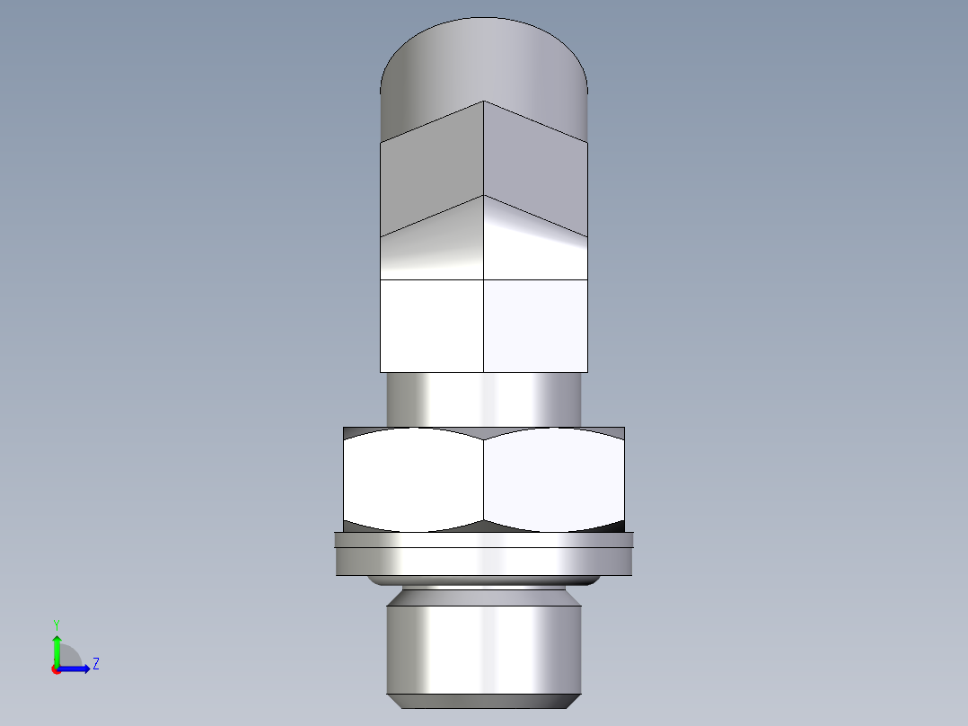 卡套式工业通用硬管接头EO_Adjustable_locknut_45_deg_elbow_VEE08LROMDCF左视图