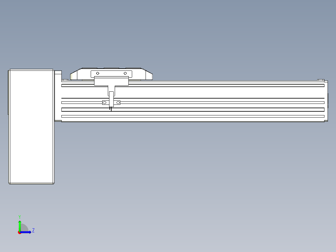 同步带全封闭直线模组TPA-HCB-85D-90-L200-RP-Y-P20-N3左视图