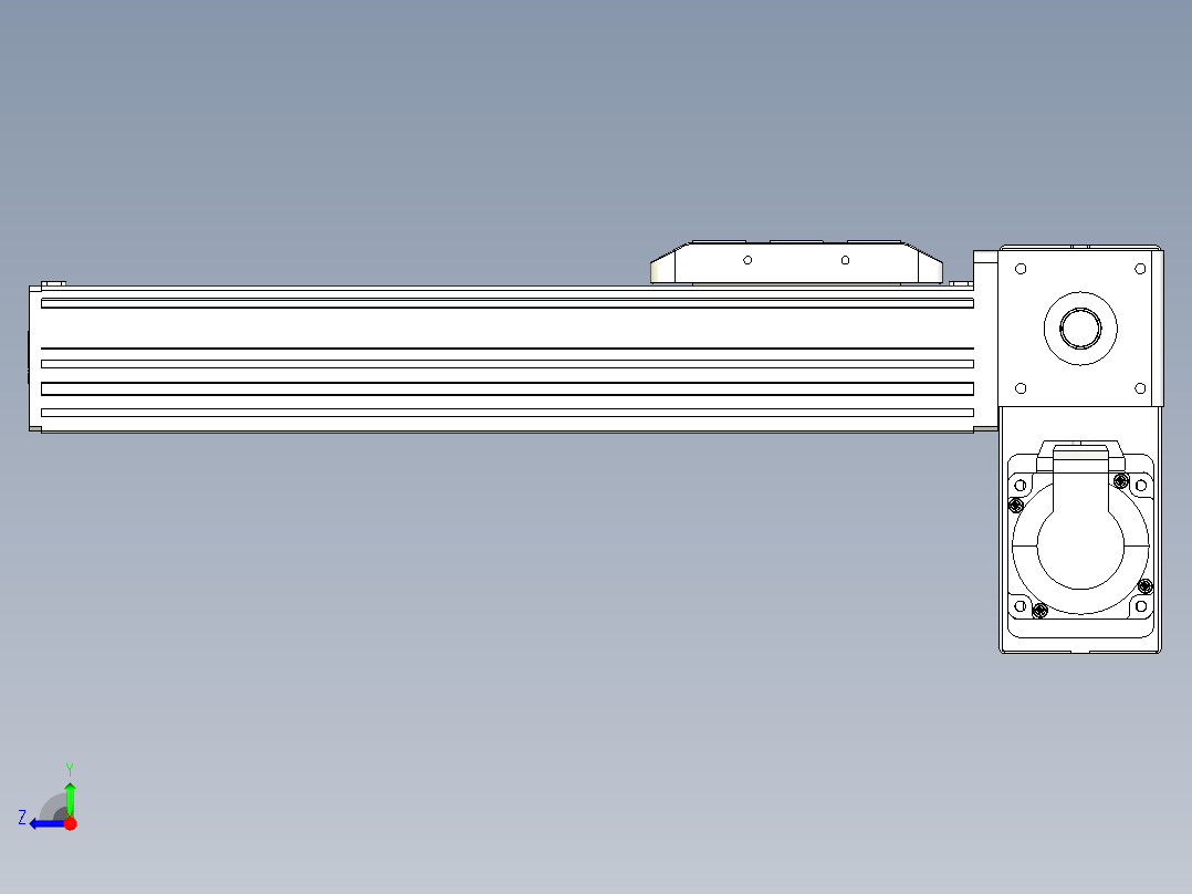 同步带全封闭直线模组TPA-HCB-85D-90-L200-RP-Y-P20-N3右视图