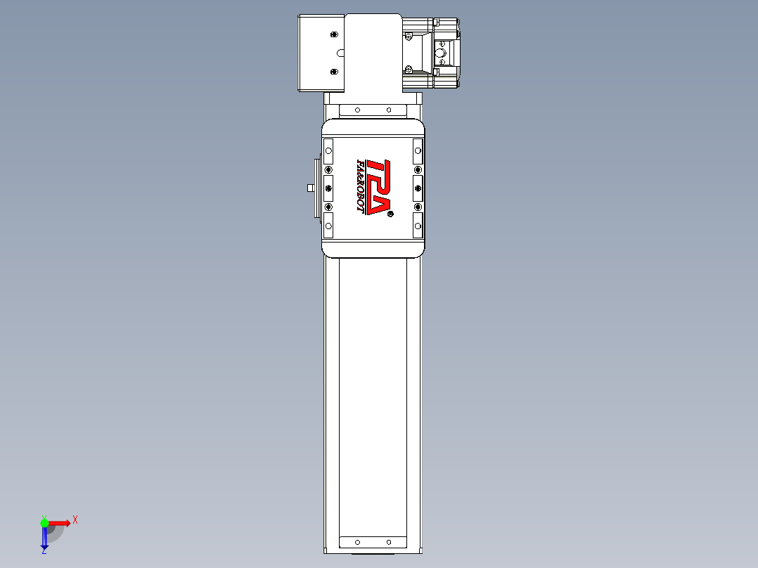 同步带全封闭直线模组TPA-HCB-85D-90-L200-RP-Y-P20-N3俯视图