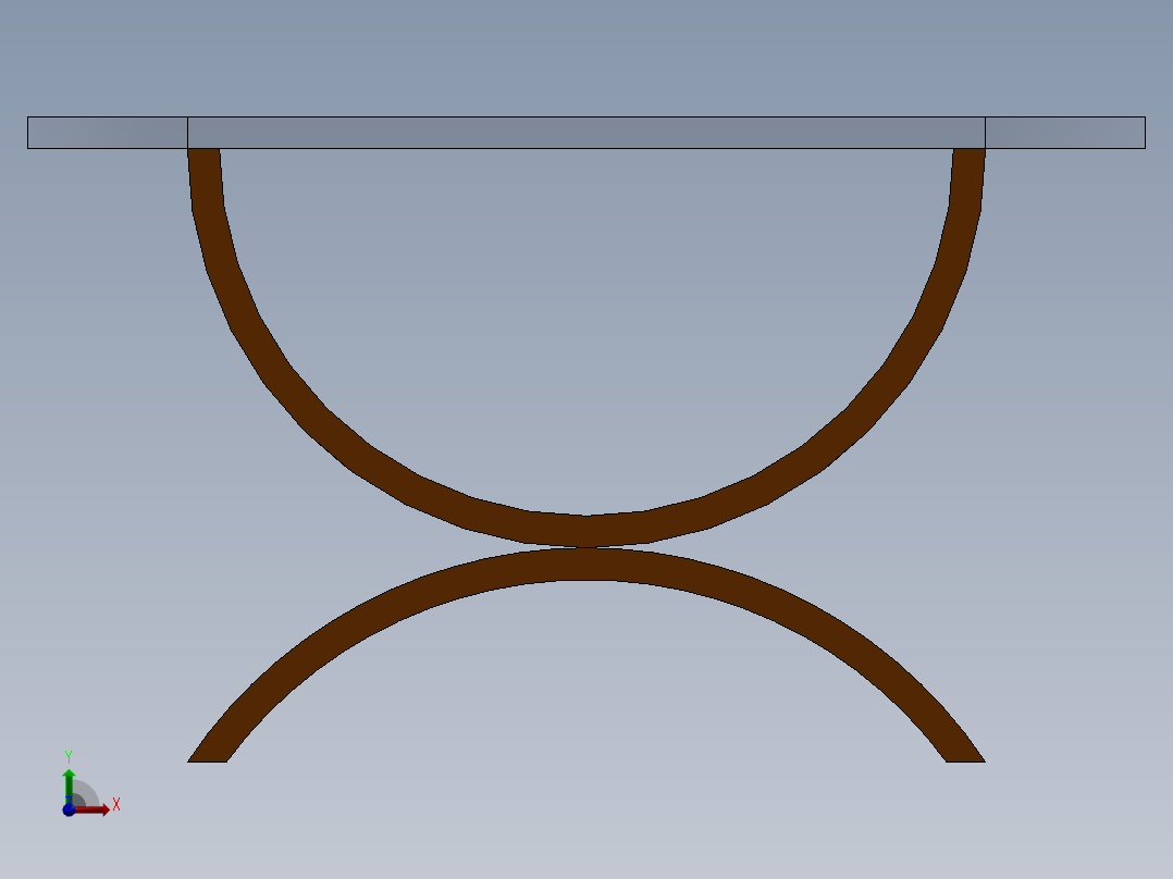一款木质茶几‌设计前视图