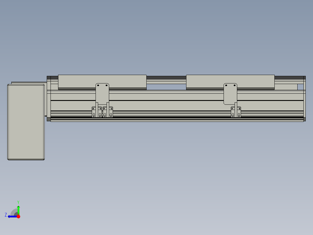 直线模组LHB21-L40-S300-RD设计图纸右视图
