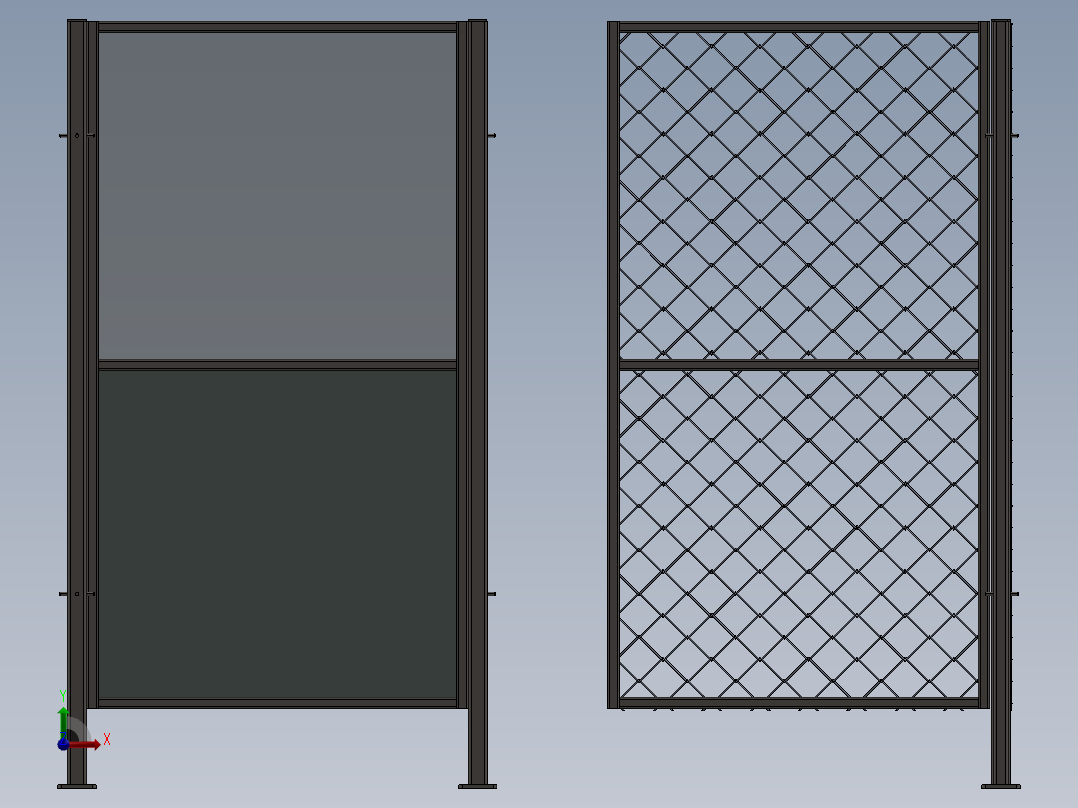 机器防护栏前视图