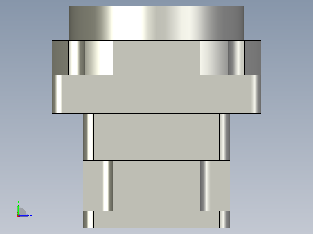 中空旋转平台KFN60-5模型(5-21 22-2 4-M3-31-31)左视图