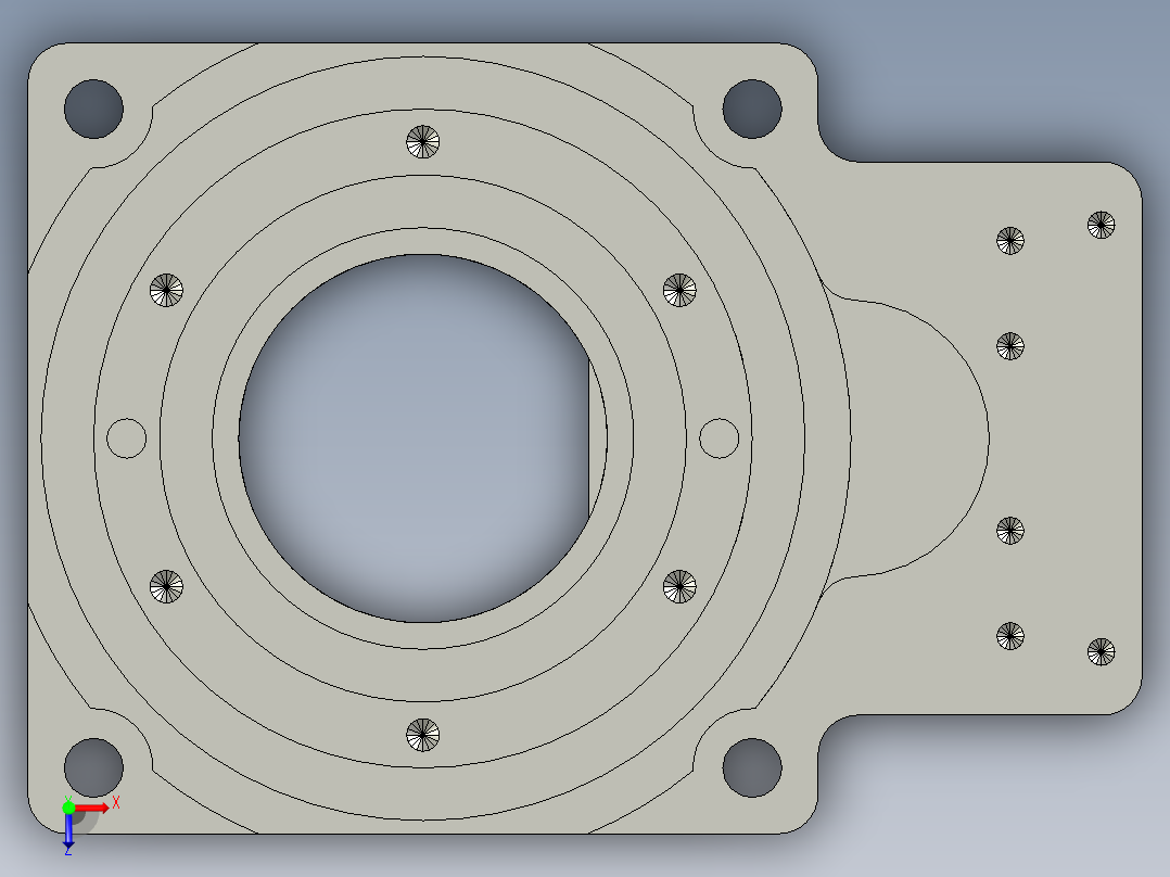 中空旋转平台KFN60-5模型(5-21 22-2 4-M3-31-31)俯视图