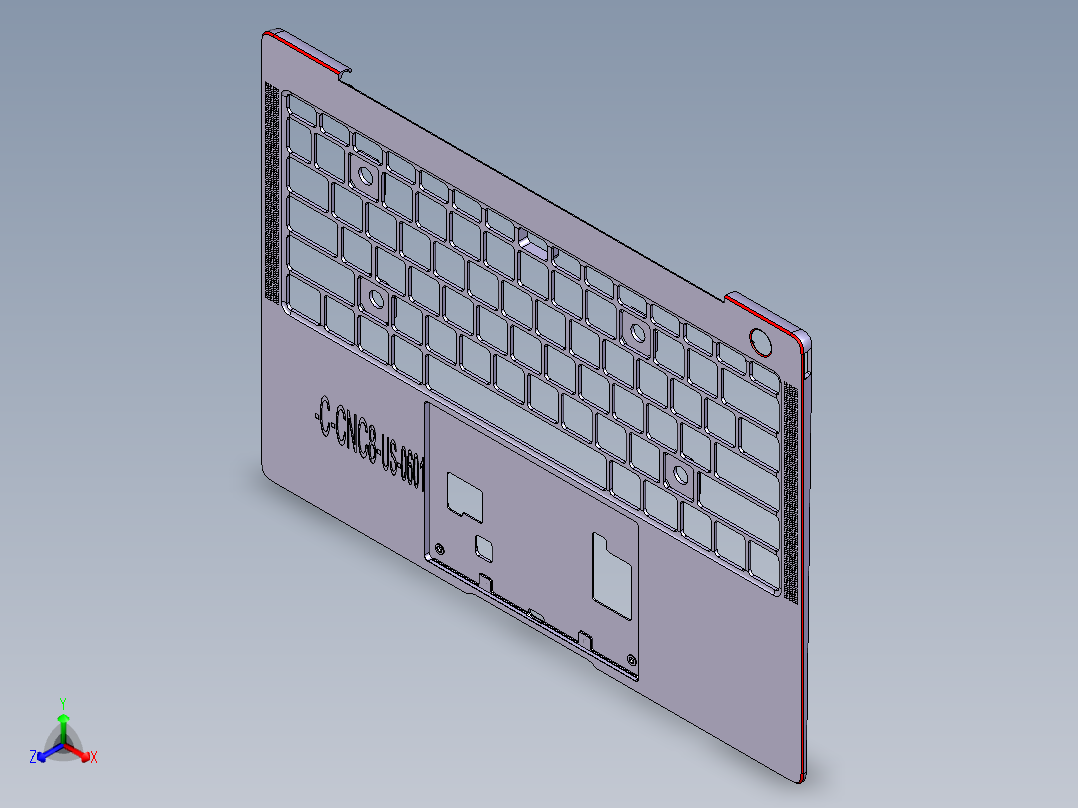 笔记本C壳铣高光程序模型正等轴测图