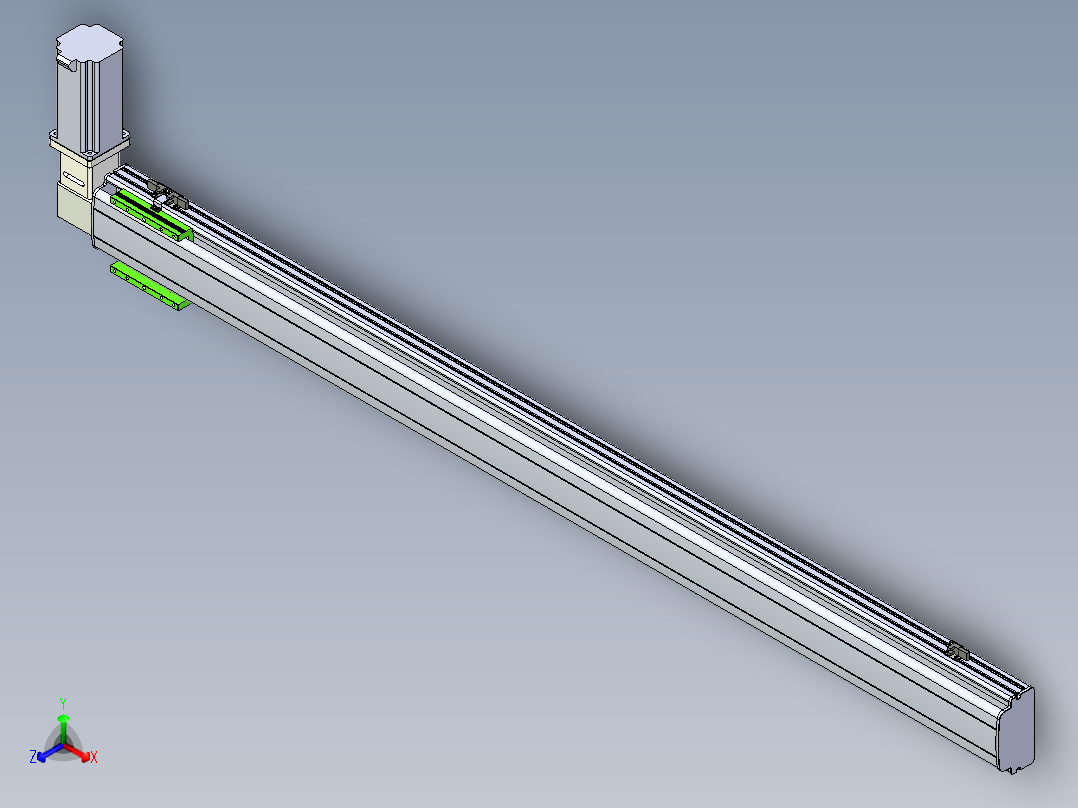 同步带滑台-半封闭B13-L90-S1600-R-Z86-D3正等轴测图