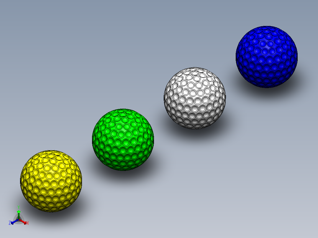 高尔夫球20正等轴测图