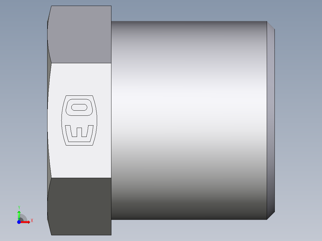 卡套式工业通用硬管接头EO_Sleeve_screw_S08LCFX前视图