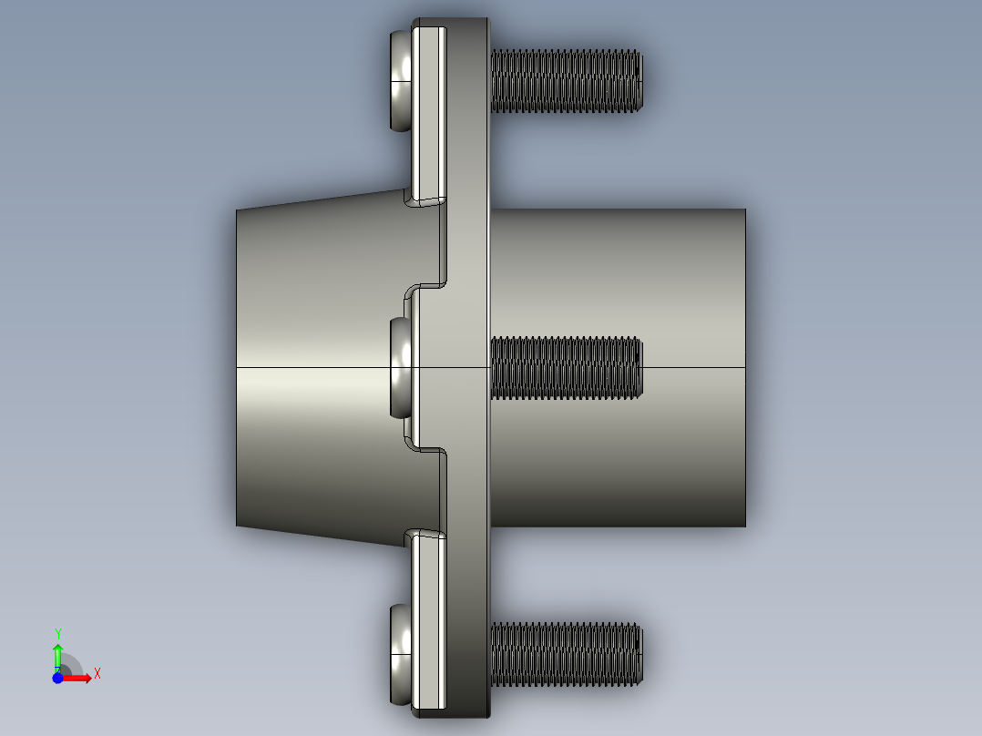 拖车空转轮轴总成,用于22磅轴13至15轮子-54-12前视图
